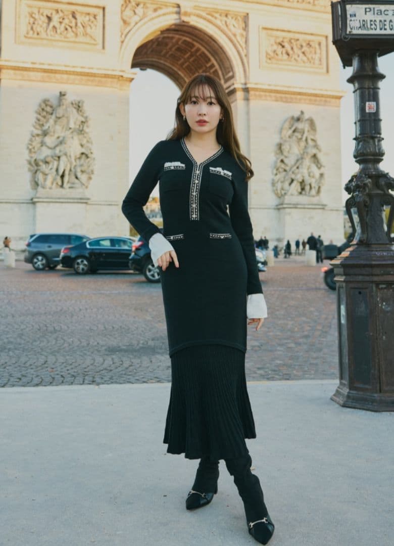 Her lip to Isaline Long Knit Dress 新品 M