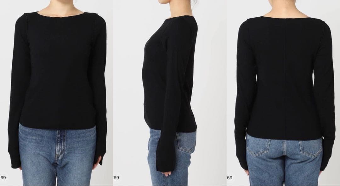 新品　Plage super100s Jersey boat/N プルオーバー