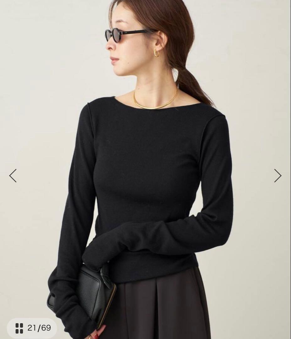 新品　Plage super100s Jersey boat/N プルオーバー