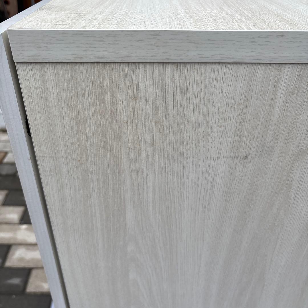 ぼん家具 食器棚 ロータイプ カップボード キッチン収納 ホワイト