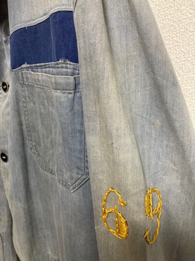 vintageボロ古着 刺繍　ワークジャケット