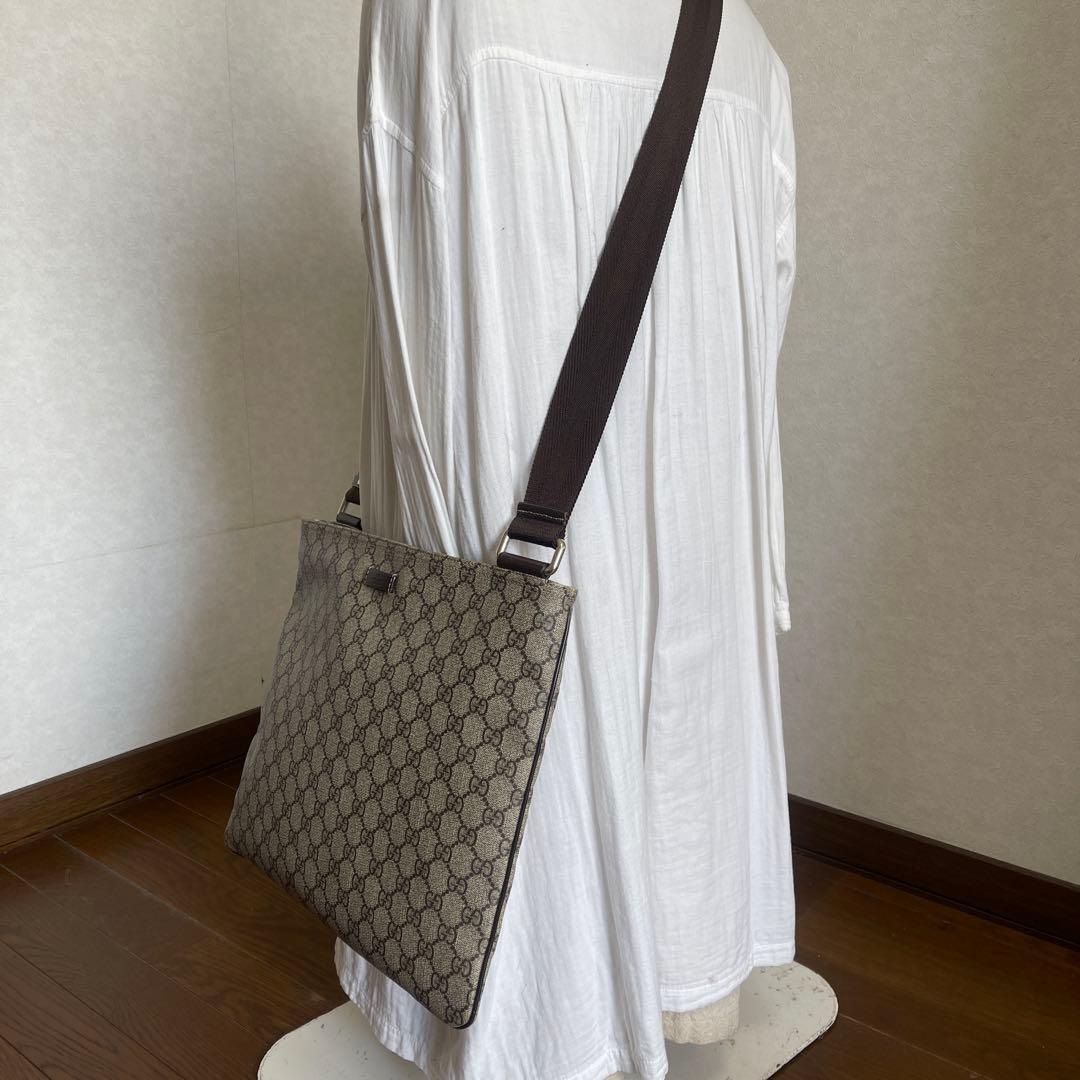 ◇ 美品 GUCCI グッチ ショルダーバッグ GGスプリーム×レザー ◇