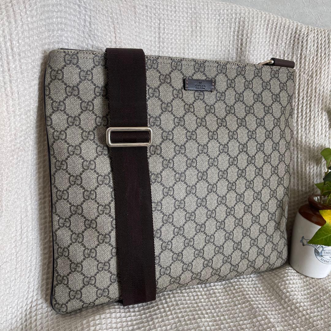 ◇ 美品 GUCCI グッチ ショルダーバッグ GGスプリーム×レザー ◇