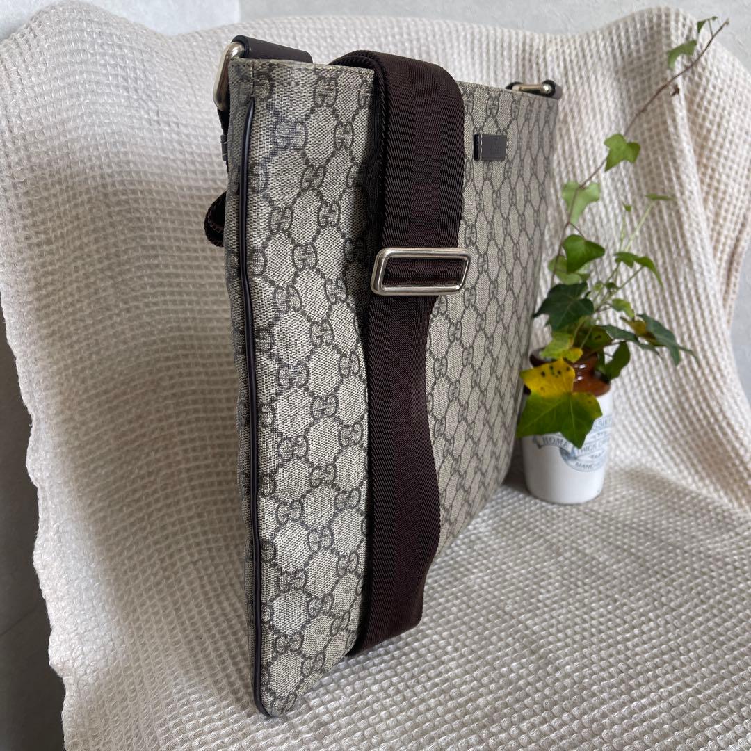 ◇ 美品 GUCCI グッチ ショルダーバッグ GGスプリーム×レザー ◇
