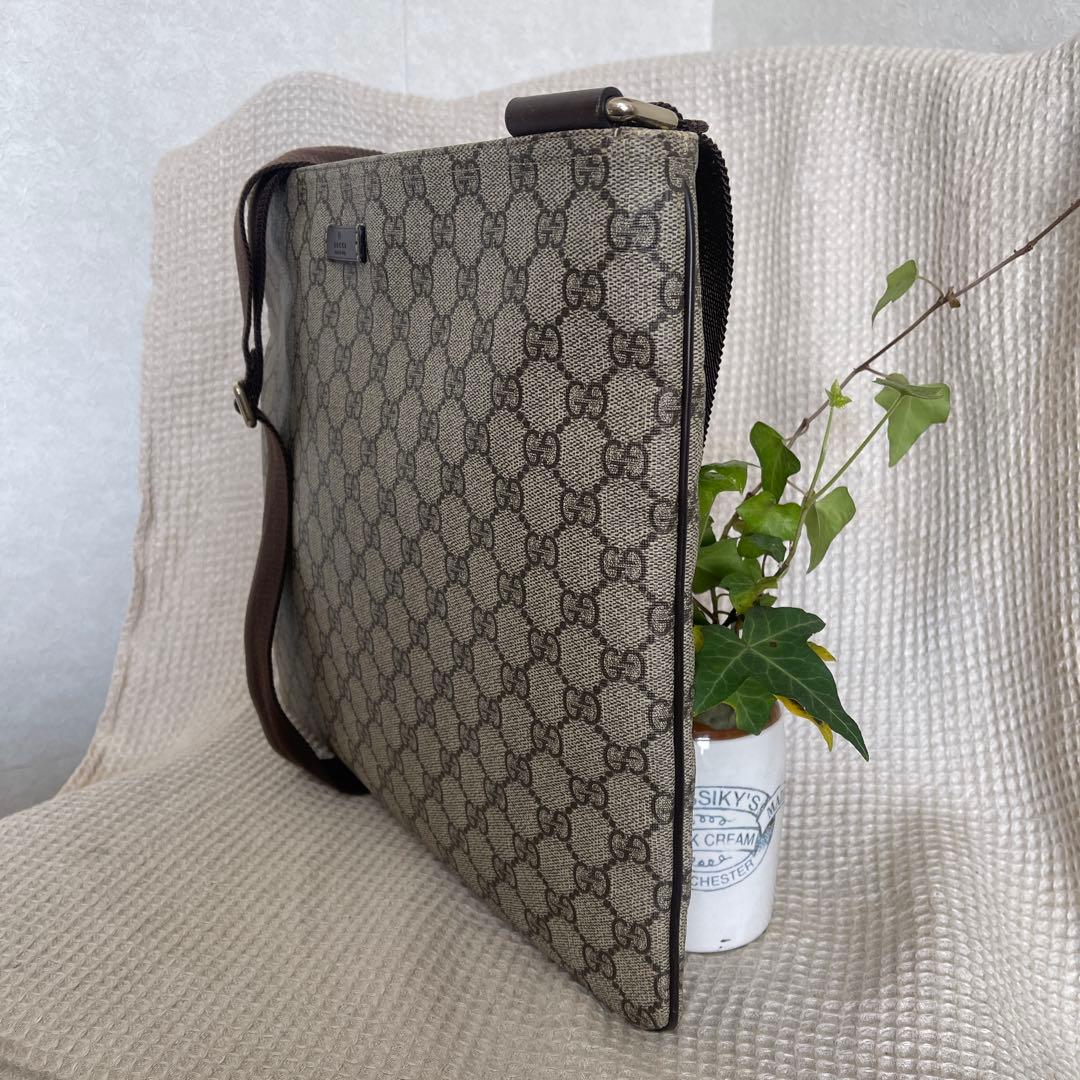 ◇ 美品 GUCCI グッチ ショルダーバッグ GGスプリーム×レザー ◇