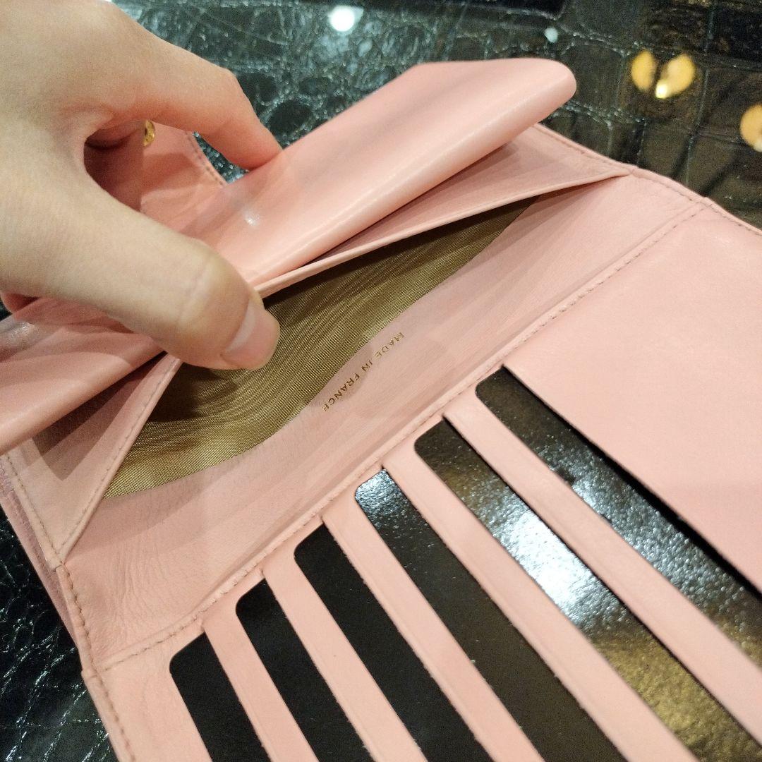 CHANEL キャビアスキン 長財布 がま口 ピンク