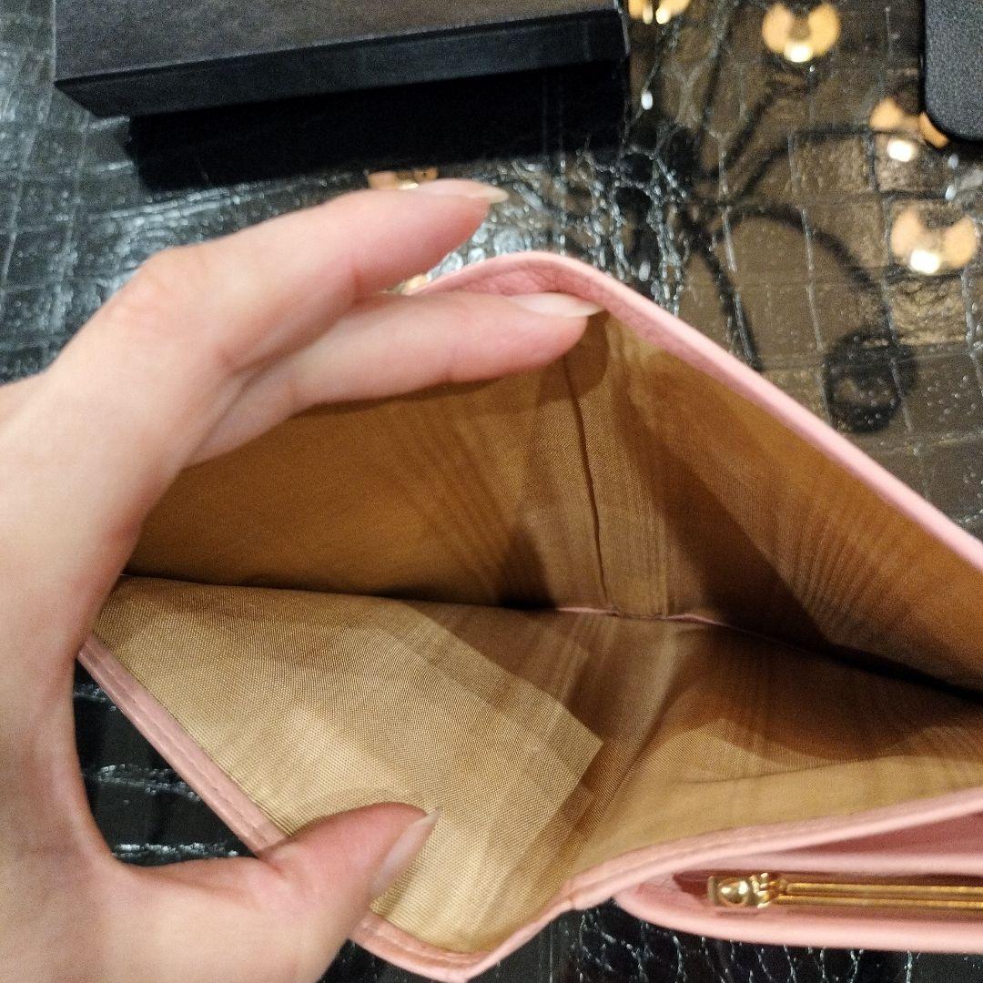 CHANEL キャビアスキン 長財布 がま口 ピンク