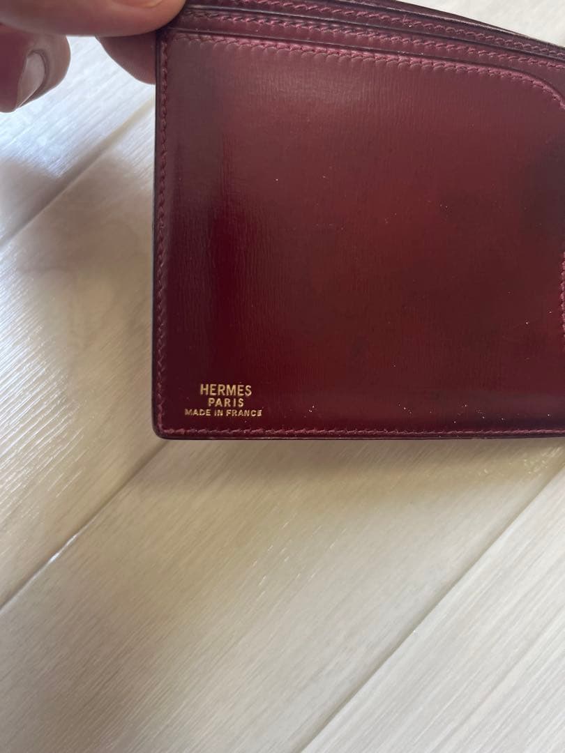 エルメス HERMES レザー 二つ折り 折財布 コンパクトウォレット ○L刻