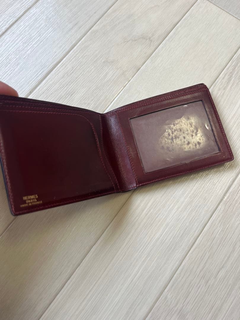 エルメス HERMES レザー 二つ折り 折財布 コンパクトウォレット ○L刻