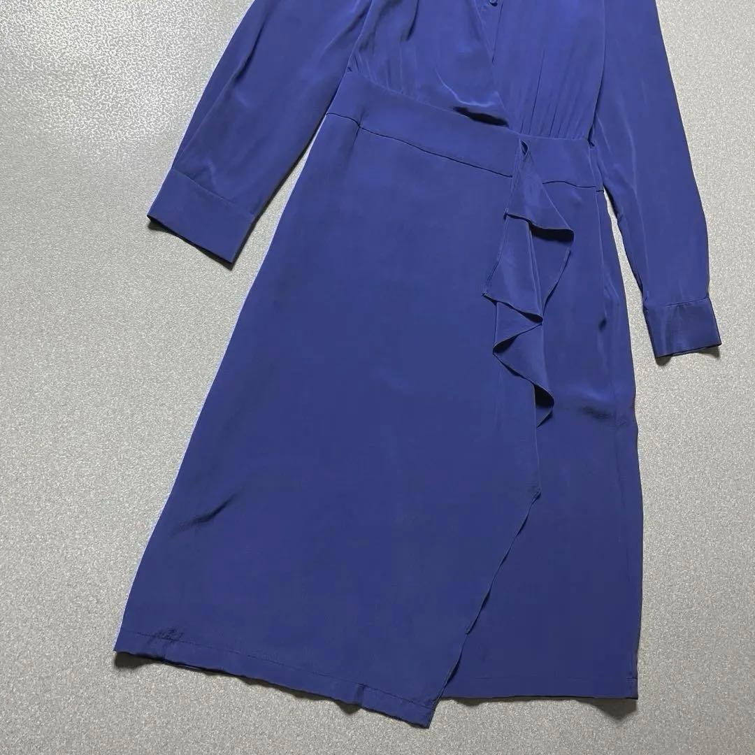 【新品✨シルク100%】Max Mara シャツワンピース フリル ギャザー