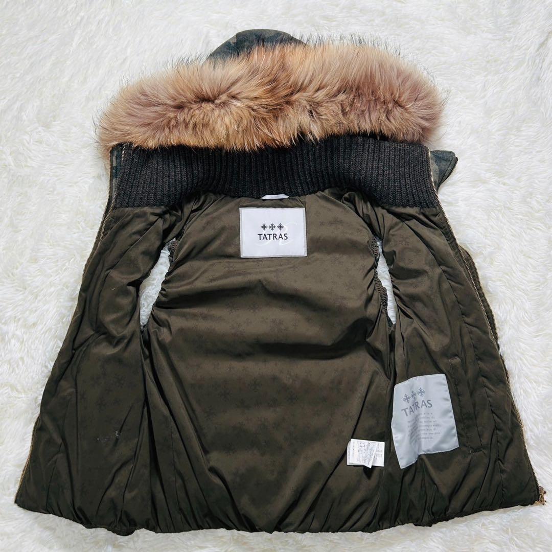 美品 TATRAS タトラス ダウンベスト カモフラ ウール シルク カーキ 1