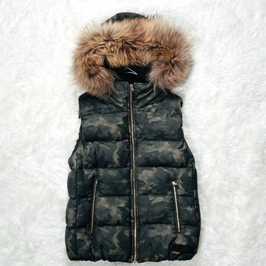 美品 TATRAS タトラス ダウンベスト カモフラ ウール シルク カーキ 1