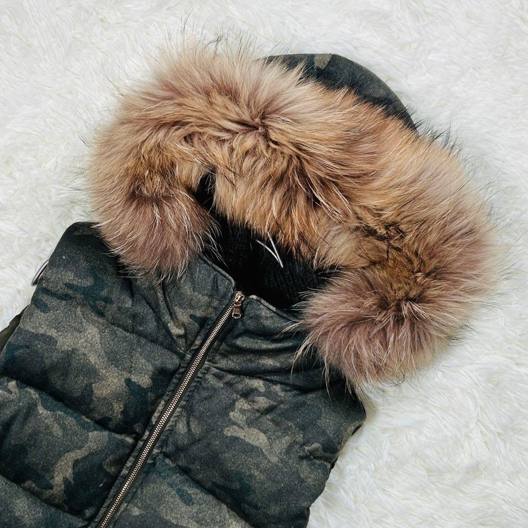 美品 TATRAS タトラス ダウンベスト カモフラ ウール シルク カーキ 1
