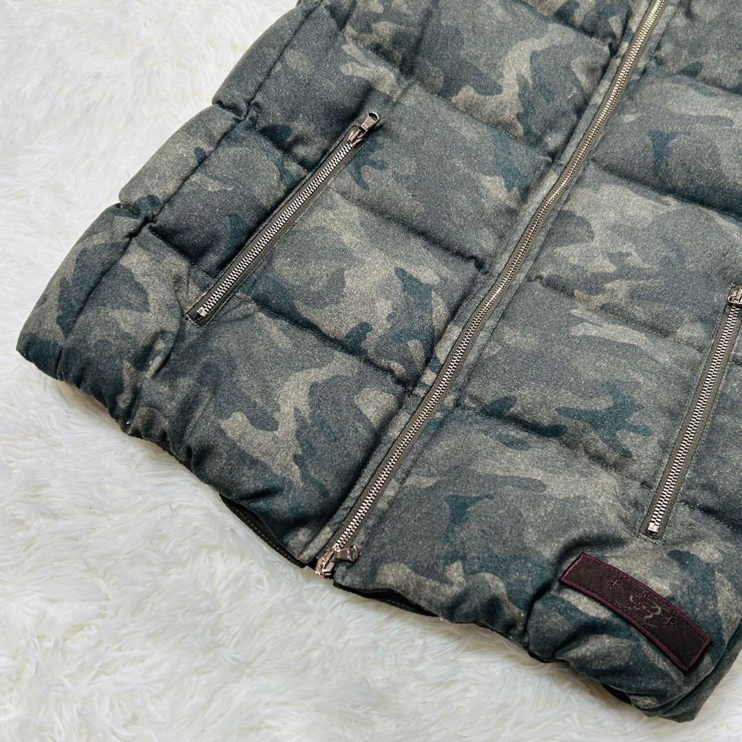 美品 TATRAS タトラス ダウンベスト カモフラ ウール シルク カーキ 1