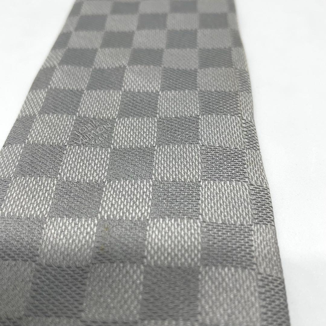 LOUIS VUITTON ルイヴィトン ダミエ シルク ネクタイ グレー