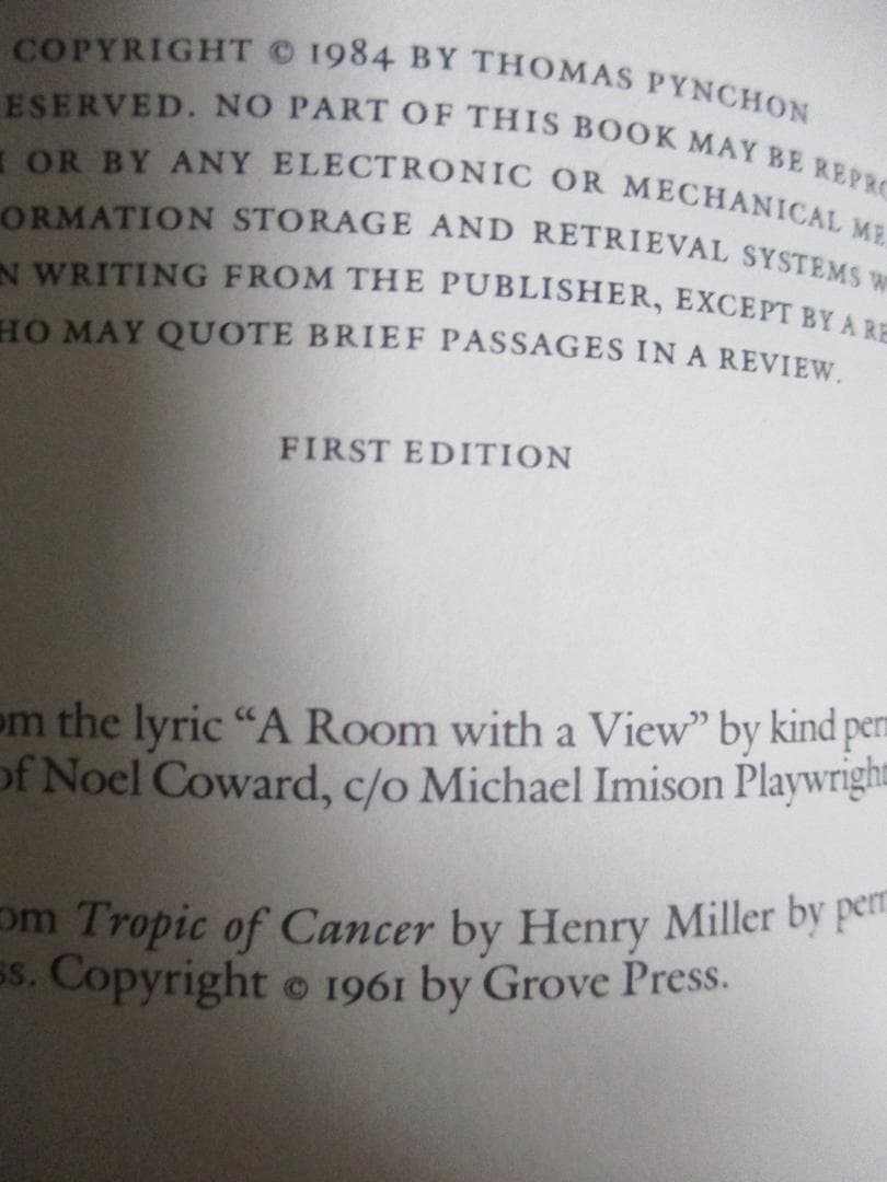 トマス・ピンチョン スロー・ラーナー 原書 ハードカバー【初版本】