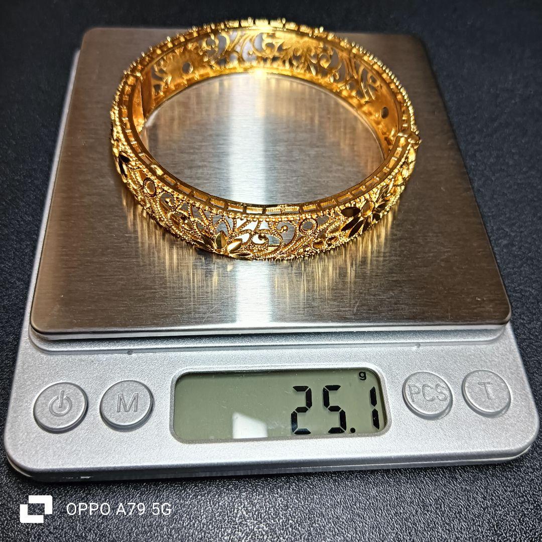 中東ドバイ24金gpゴールド　バングル　アレルギー反応なし