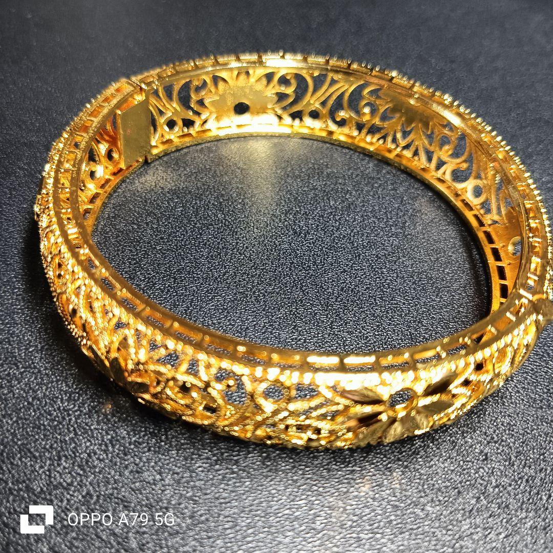 中東ドバイ24金gpゴールド　バングル　アレルギー反応なし