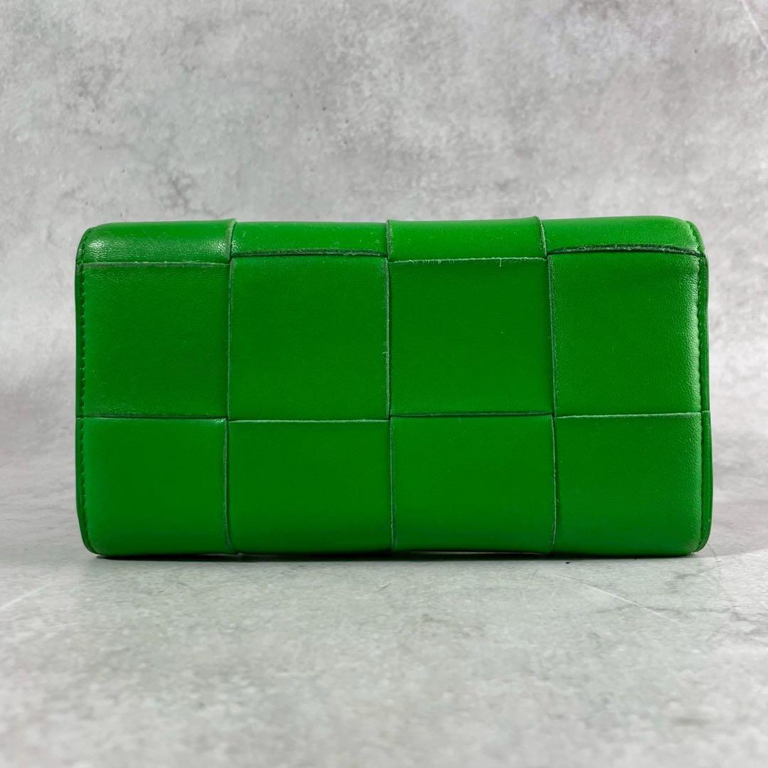 【付属品完備 美品】ボッテガヴェネタ 長財布 カセット 折りたたみ イントレ 緑