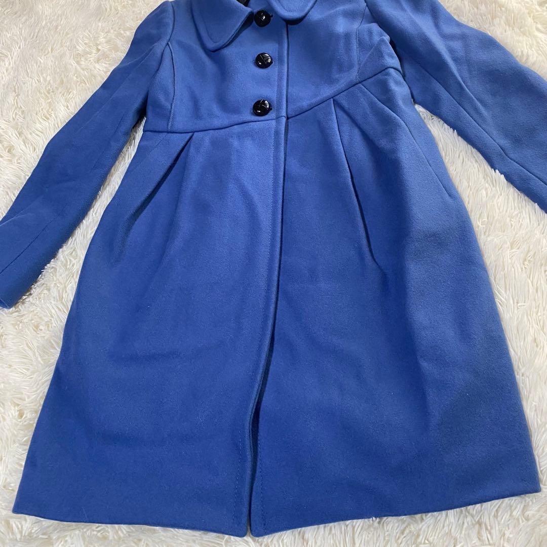 miu miu ミュウミュウ ウールコート ブルー くるみボタン