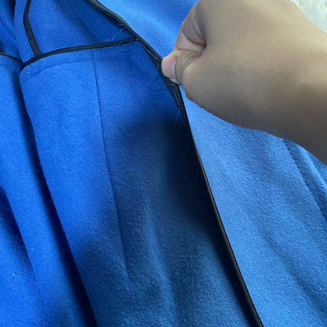 miu miu ミュウミュウ ウールコート ブルー くるみボタン