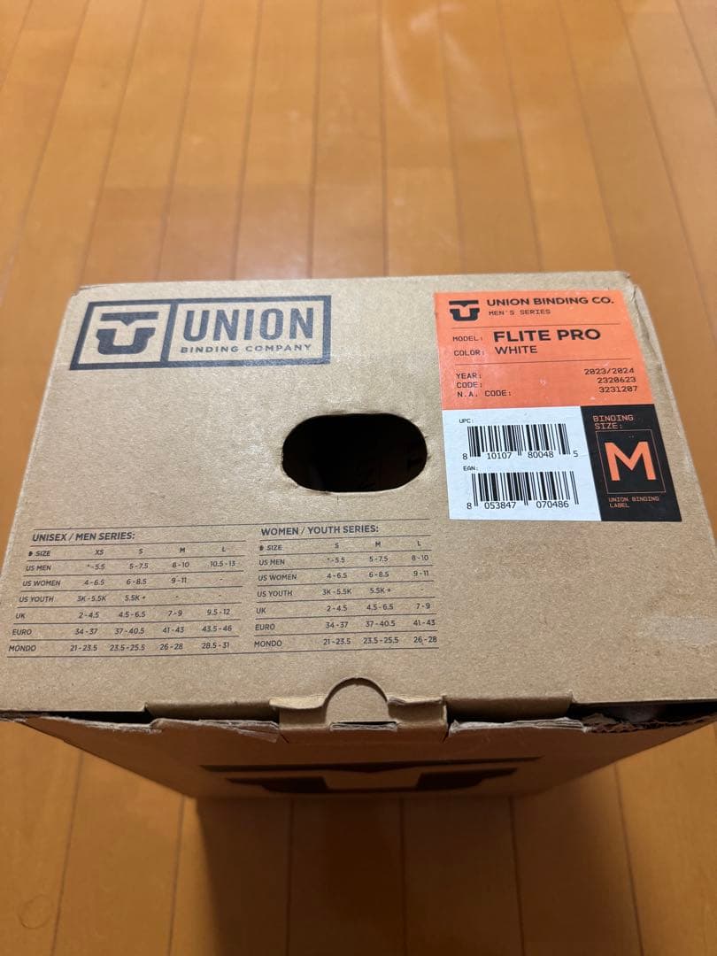 UNION FLITE PRO ホワイト Mサイズ ユニオン ビンディング