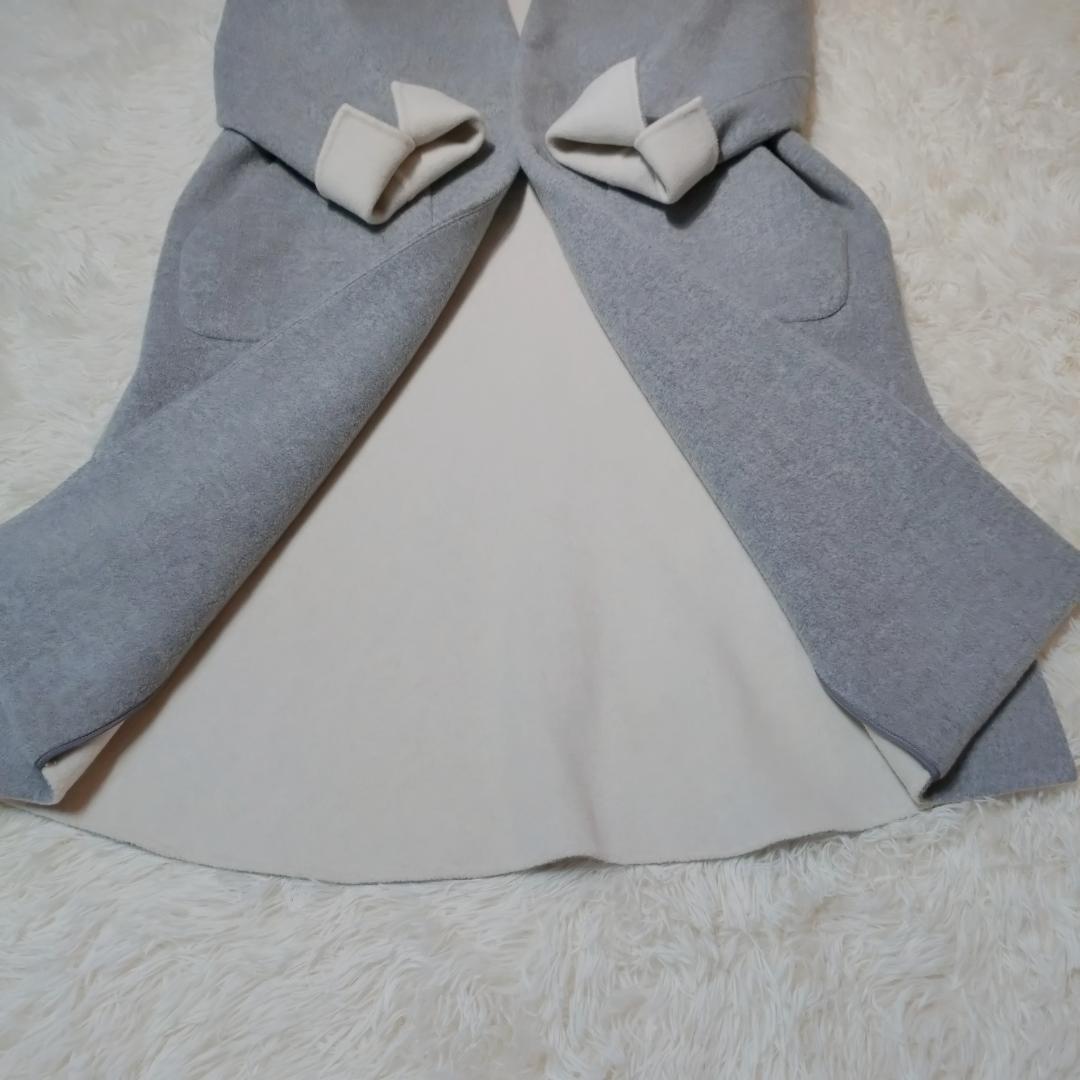 美品✨　エンフォルド ウール ソフトリバー スリット ノーカラー グレー