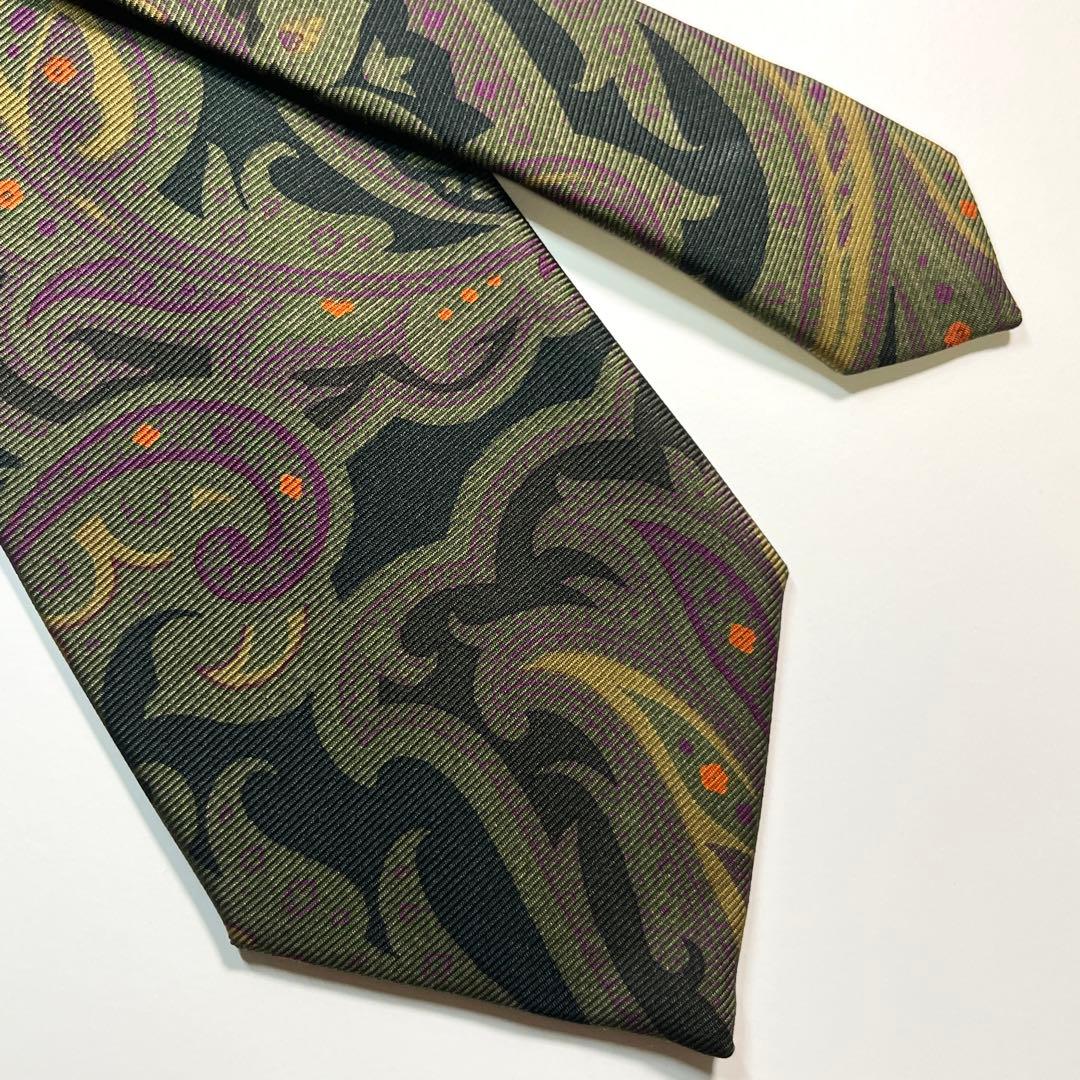 ✨未使用✨ETRO エトロ　ネクタイ　高級シルク　ペイズリー　グリーン