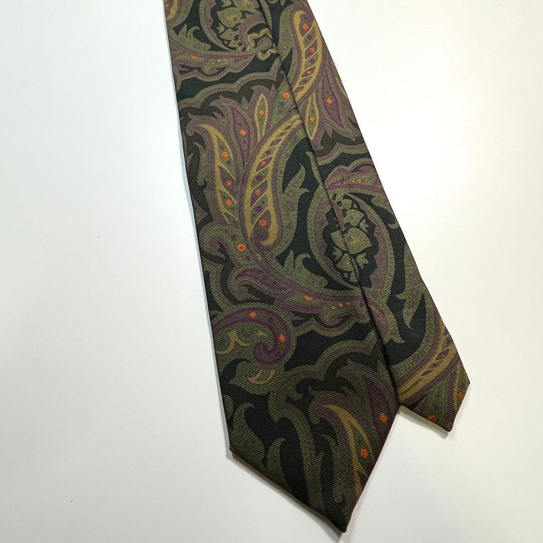 ✨未使用✨ETRO エトロ　ネクタイ　高級シルク　ペイズリー　グリーン