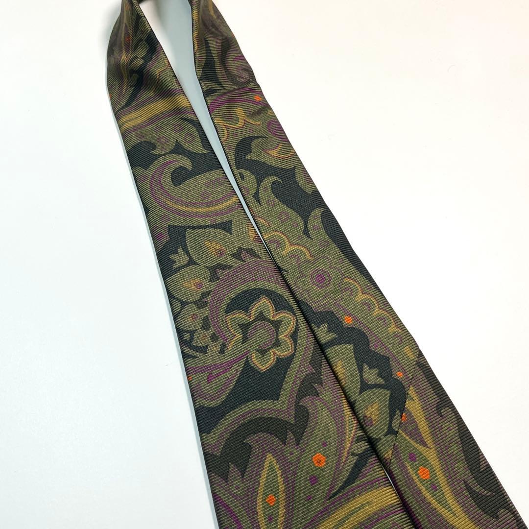 ✨未使用✨ETRO エトロ　ネクタイ　高級シルク　ペイズリー　グリーン