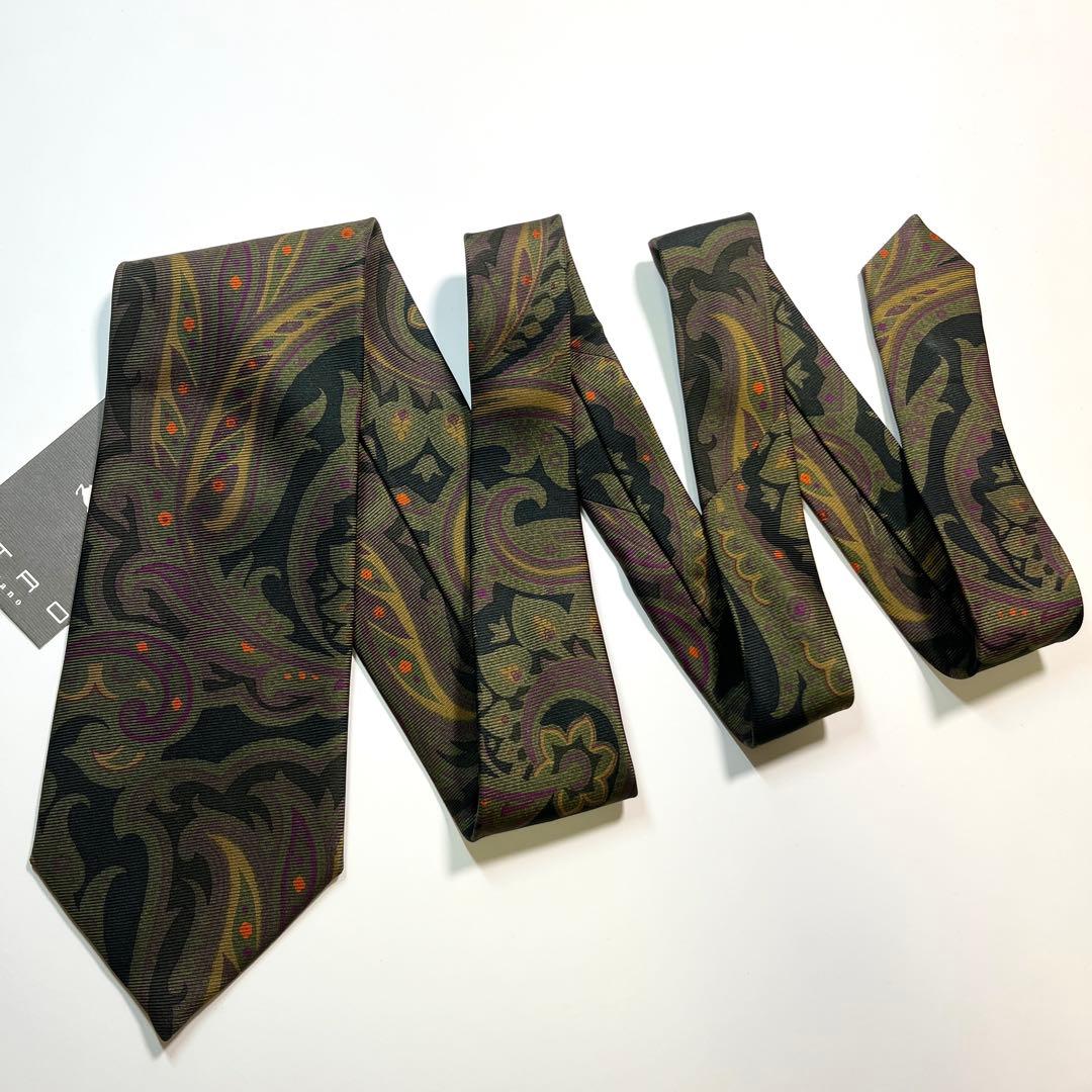 ✨未使用✨ETRO エトロ　ネクタイ　高級シルク　ペイズリー　グリーン