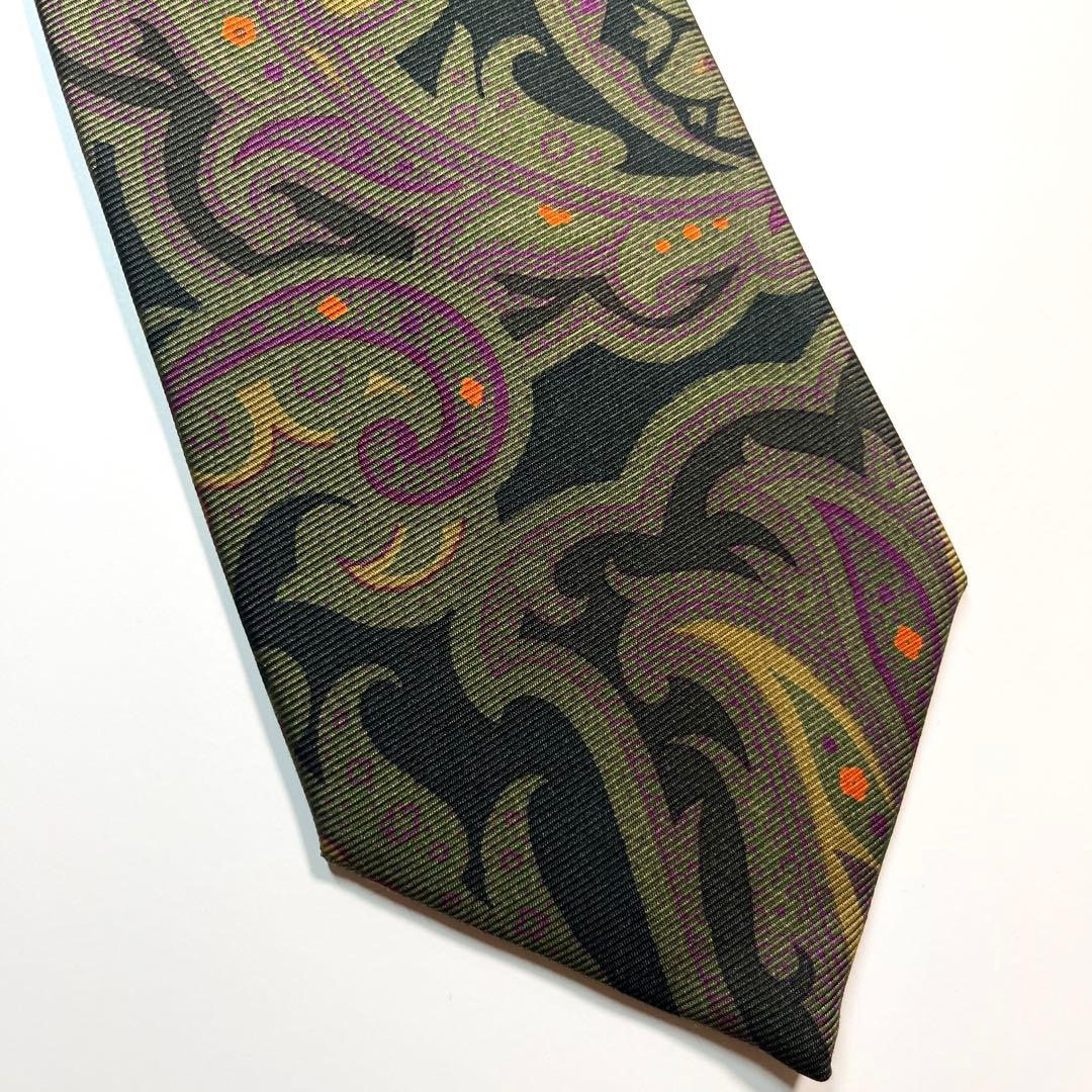 ✨未使用✨ETRO エトロ　ネクタイ　高級シルク　ペイズリー　グリーン