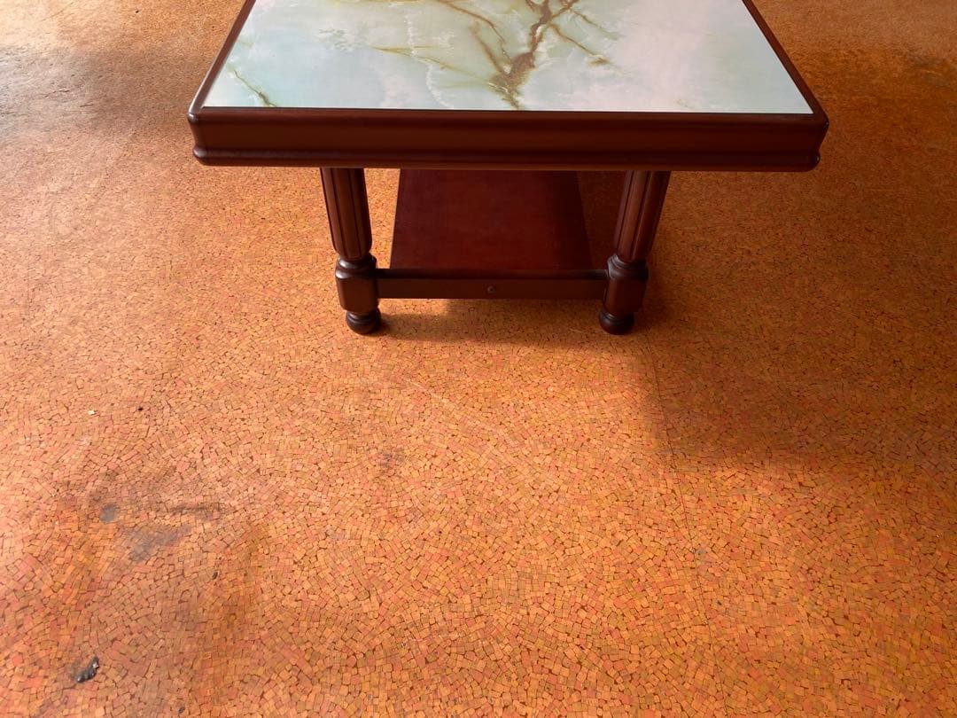 カリモク 大理石調 センターテーブル　即日発送★ 美中古★ 昭和レトロ家具
