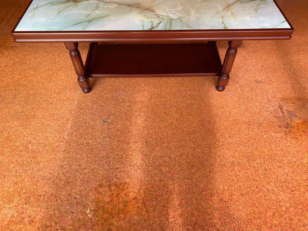 カリモク 大理石調 センターテーブル　即日発送★ 美中古★ 昭和レトロ家具