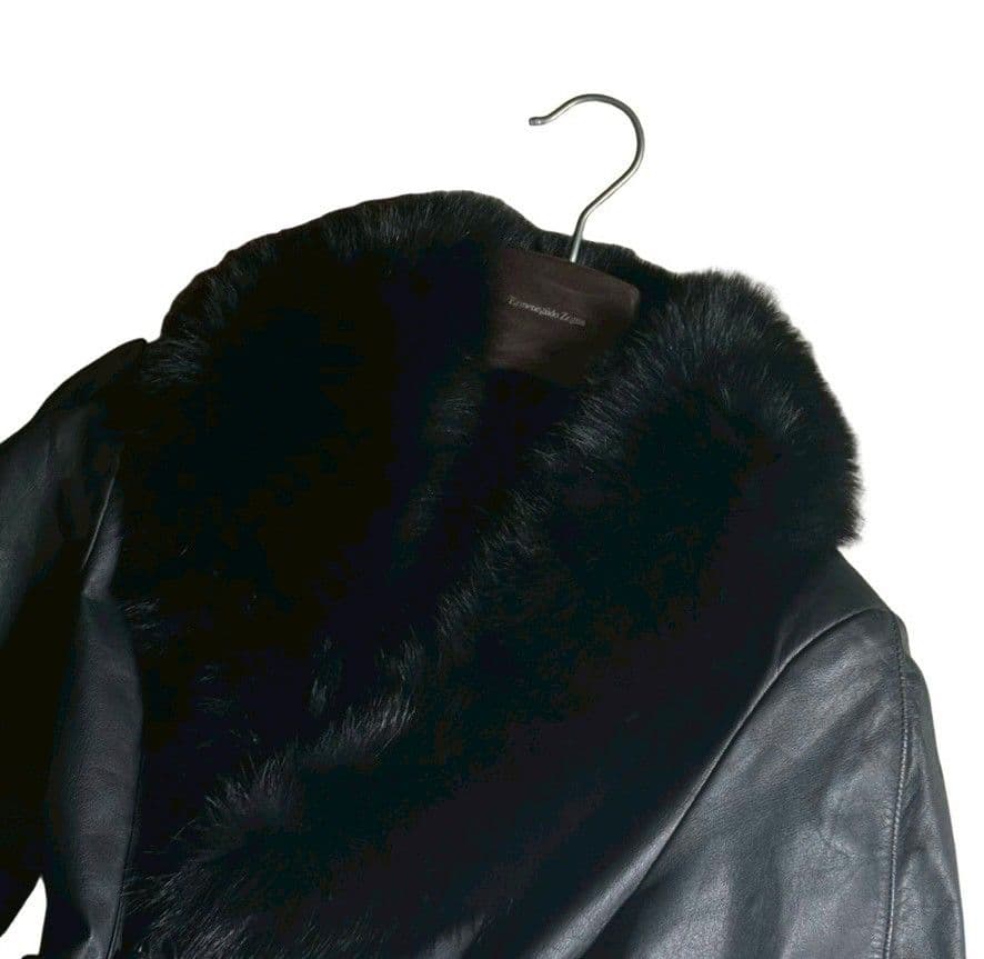 パルティーナ レザー ロングコート ファー ベルト