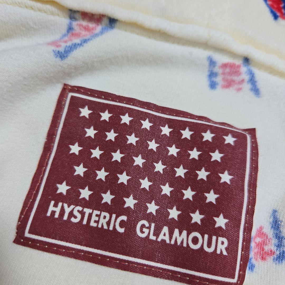 90s ヒステリックグラマー 総柄 ロゴ パーカー タオル生地 イエロー