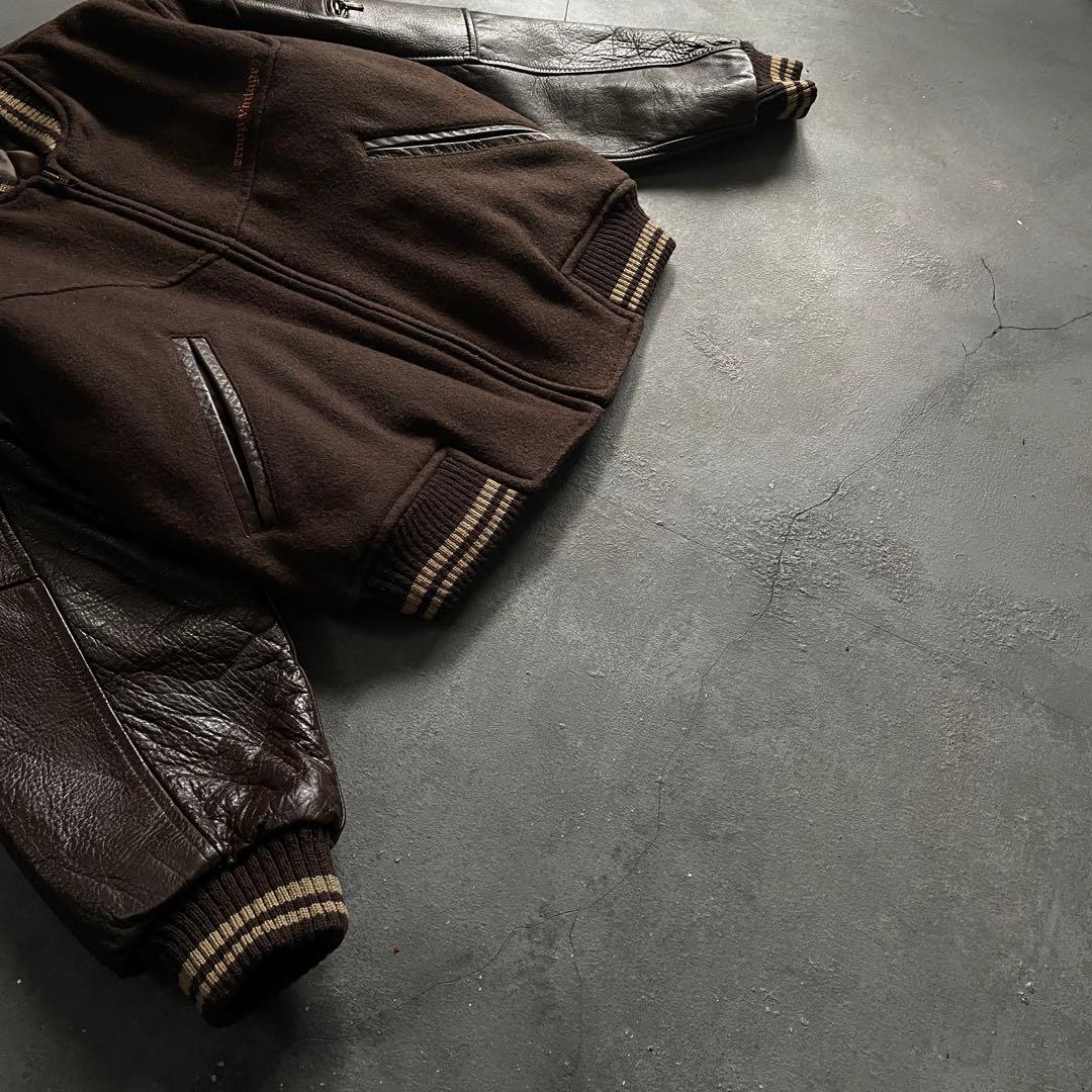 90's Scoop Brown“牛革“stadium jacket
