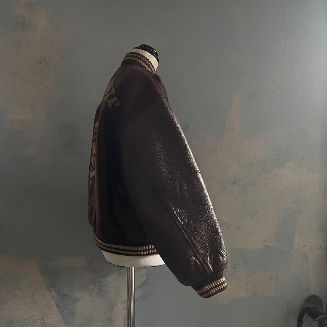 90's Scoop Brown“牛革“stadium jacket