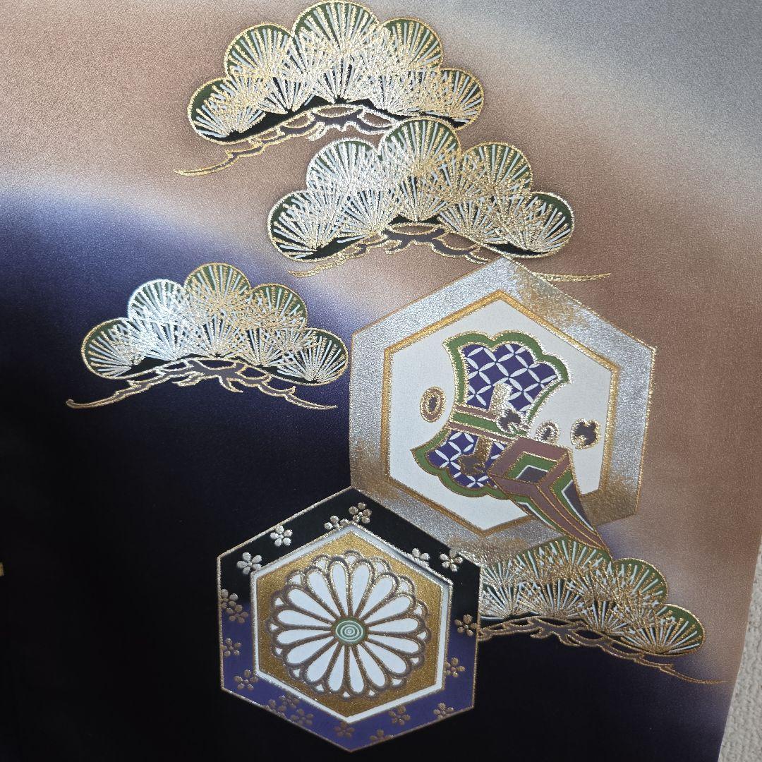 桐緋冬　　1-12　正絹　男の子お祝い着物　長襦袢付き　産着　七五三　逸品