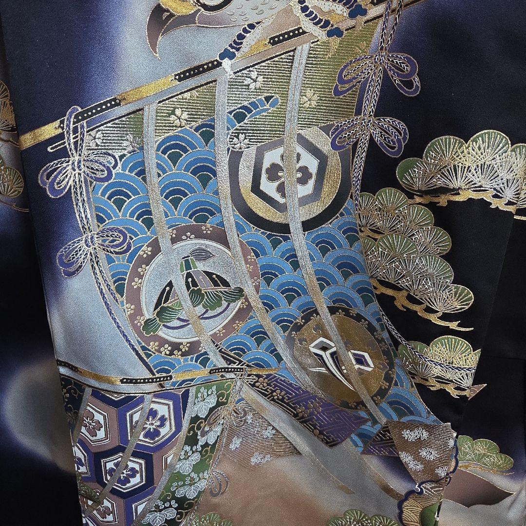 桐緋冬　　1-12　正絹　男の子お祝い着物　長襦袢付き　産着　七五三　逸品