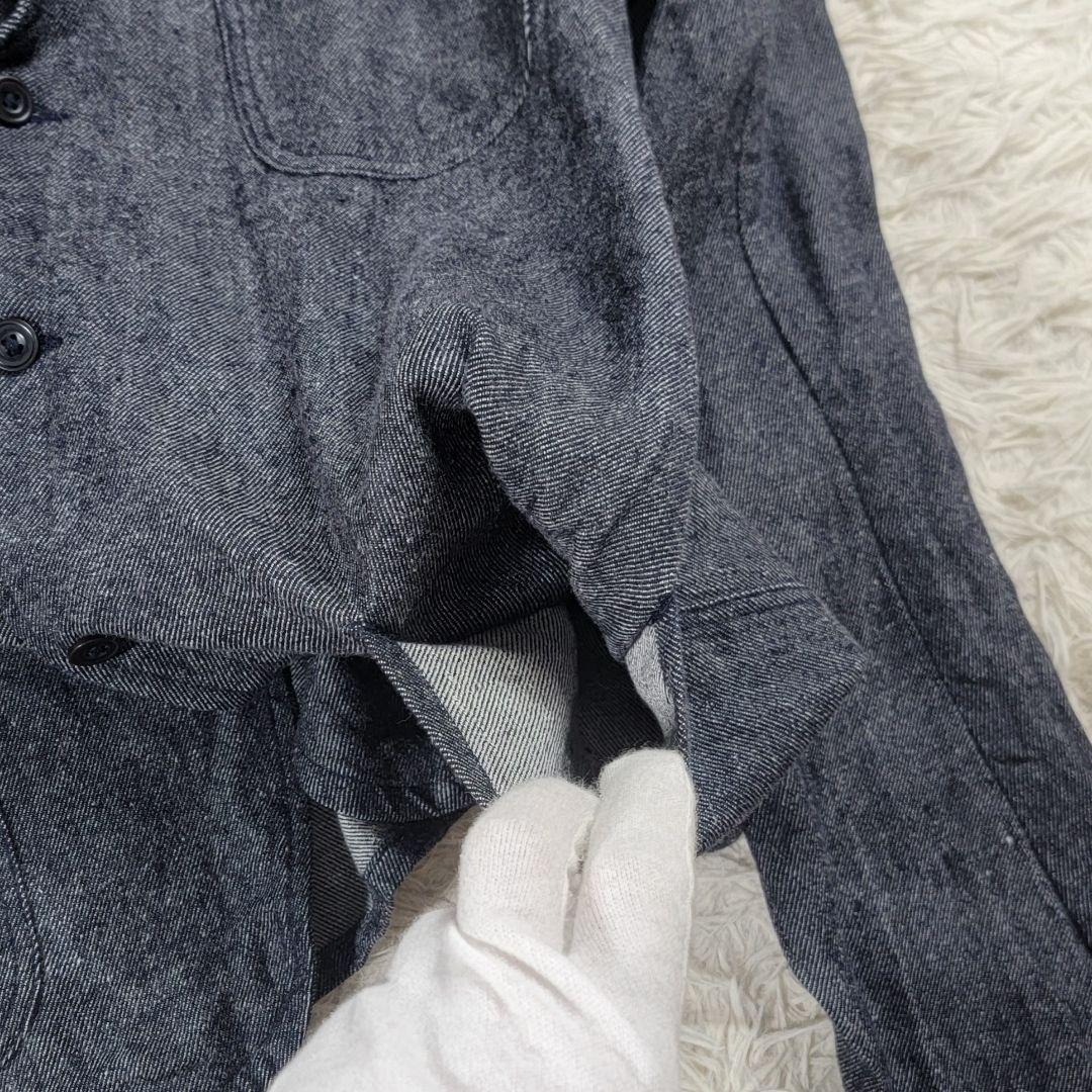 美品　COMOLI コモリ　ウールリネン　セットアップ　インディゴグレー 春夏秋