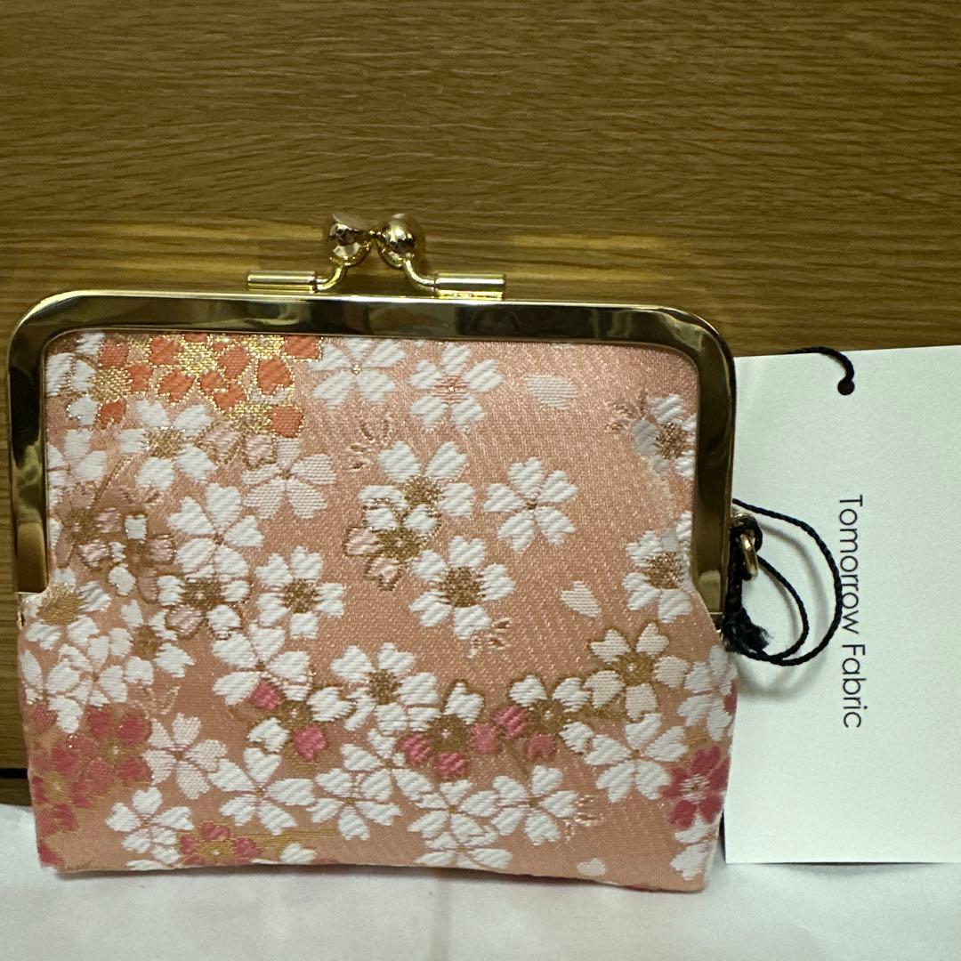 「新品未使用品」Tomorrow Fabric西陣織チェーン付ミニ財布　桜