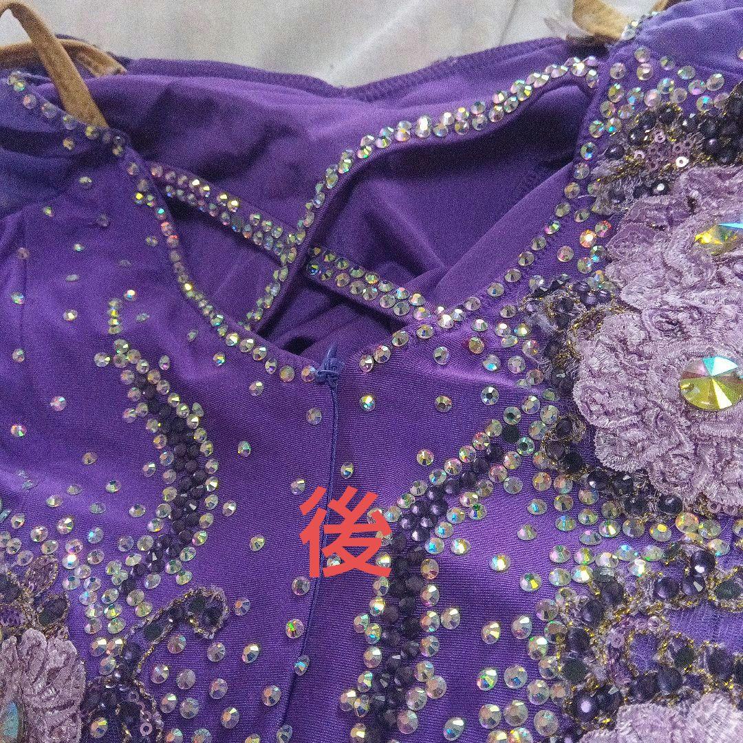 紫の社交ダンススタンダードドレス　Lサイズ
