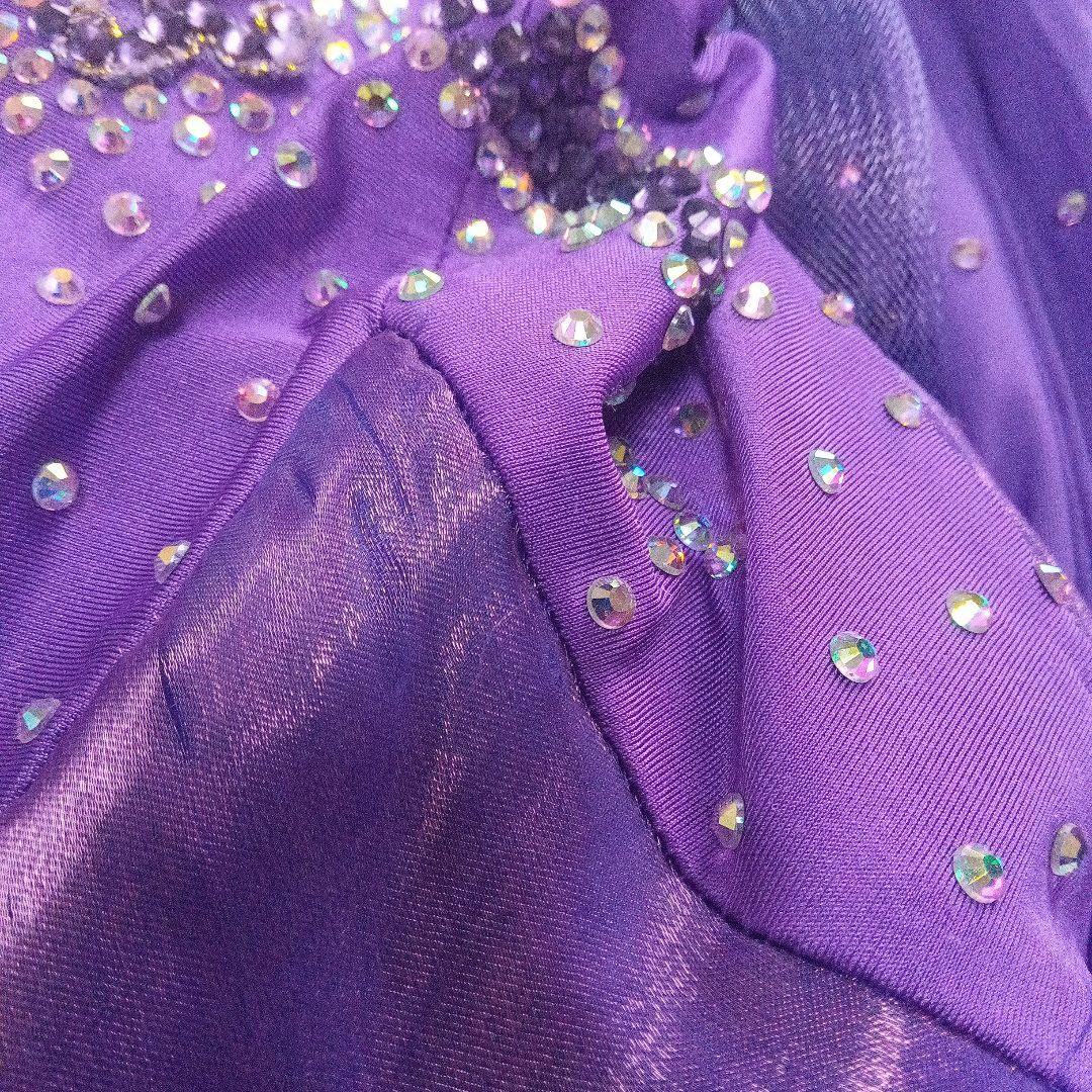 紫の社交ダンススタンダードドレス　Lサイズ