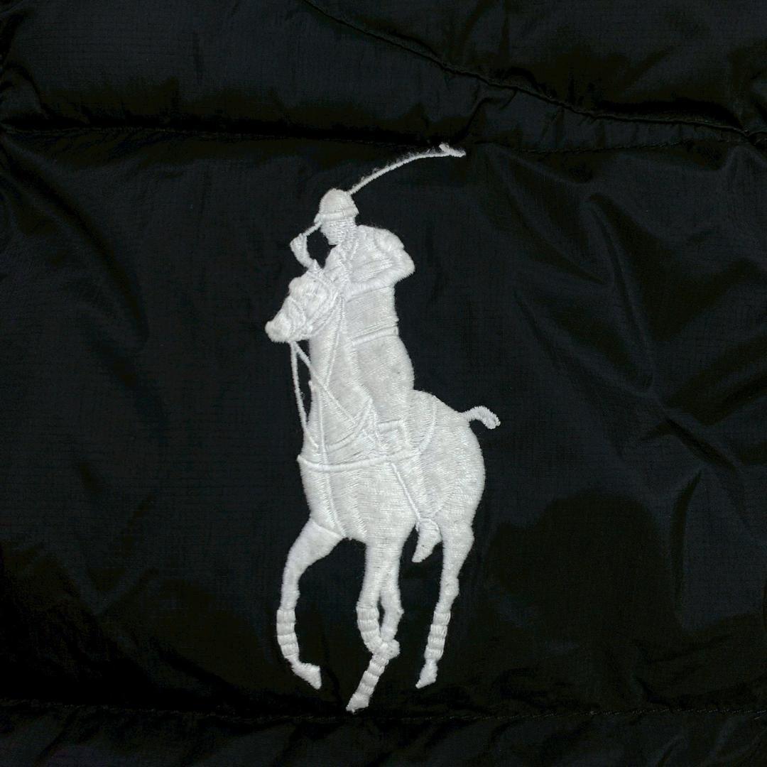 ポロラルフローレン ダウンベスト ビッグポニー 星条旗ワッペン 黒 L　D933