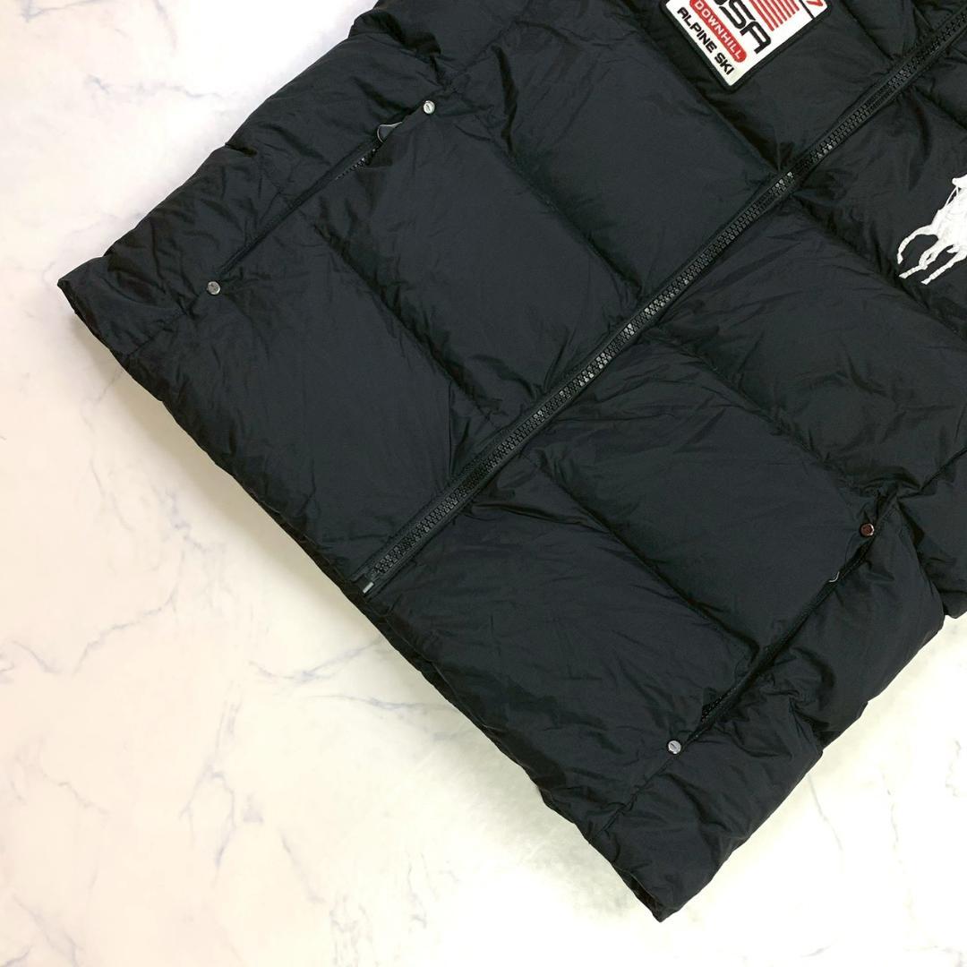 ポロラルフローレン ダウンベスト ビッグポニー 星条旗ワッペン 黒 L　D933