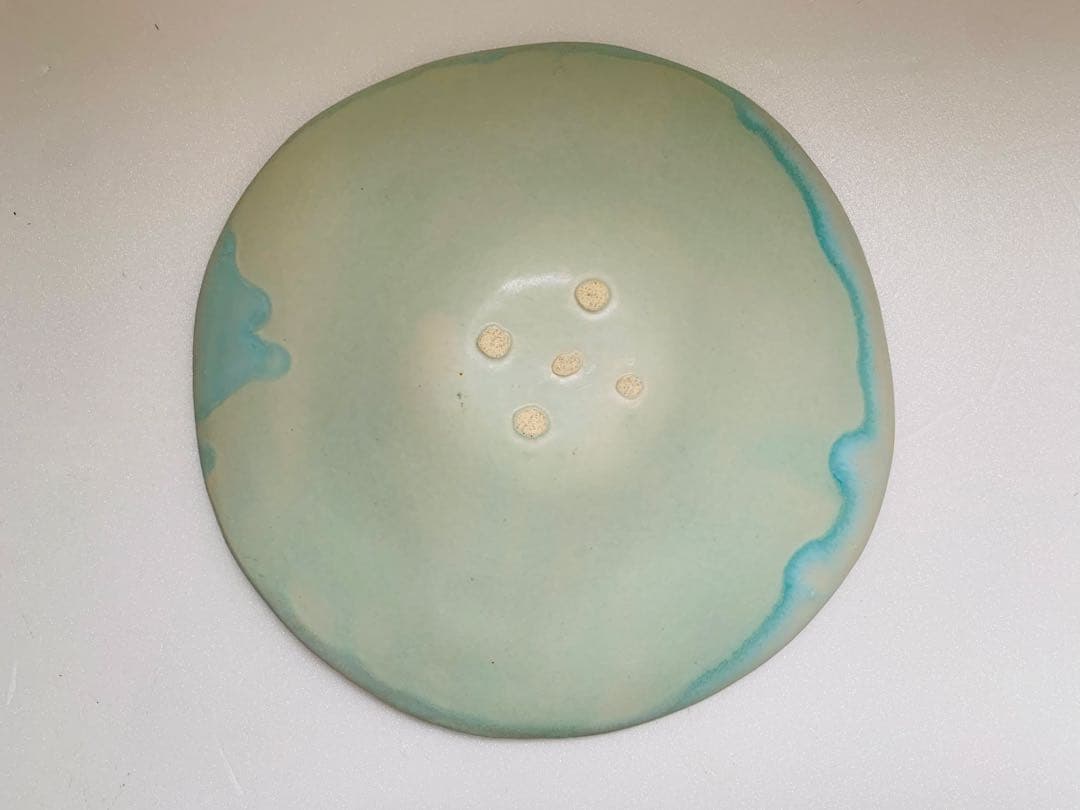 池田優子さん　エメラルドグリーンのゆらゆら皿　20センチプレート　新品