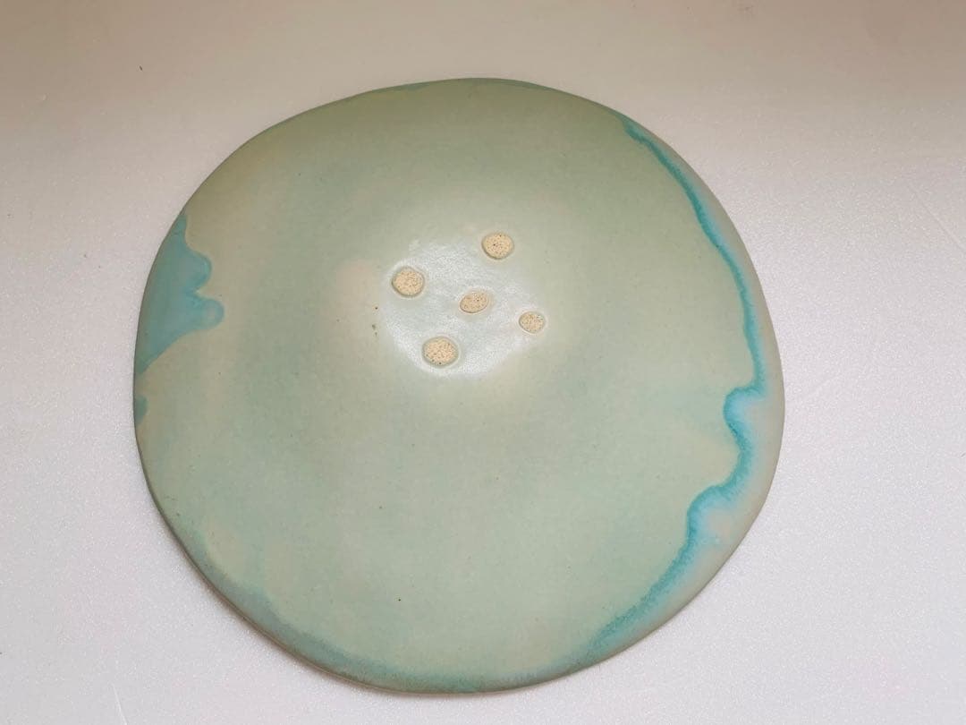 池田優子さん　エメラルドグリーンのゆらゆら皿　20センチプレート　新品