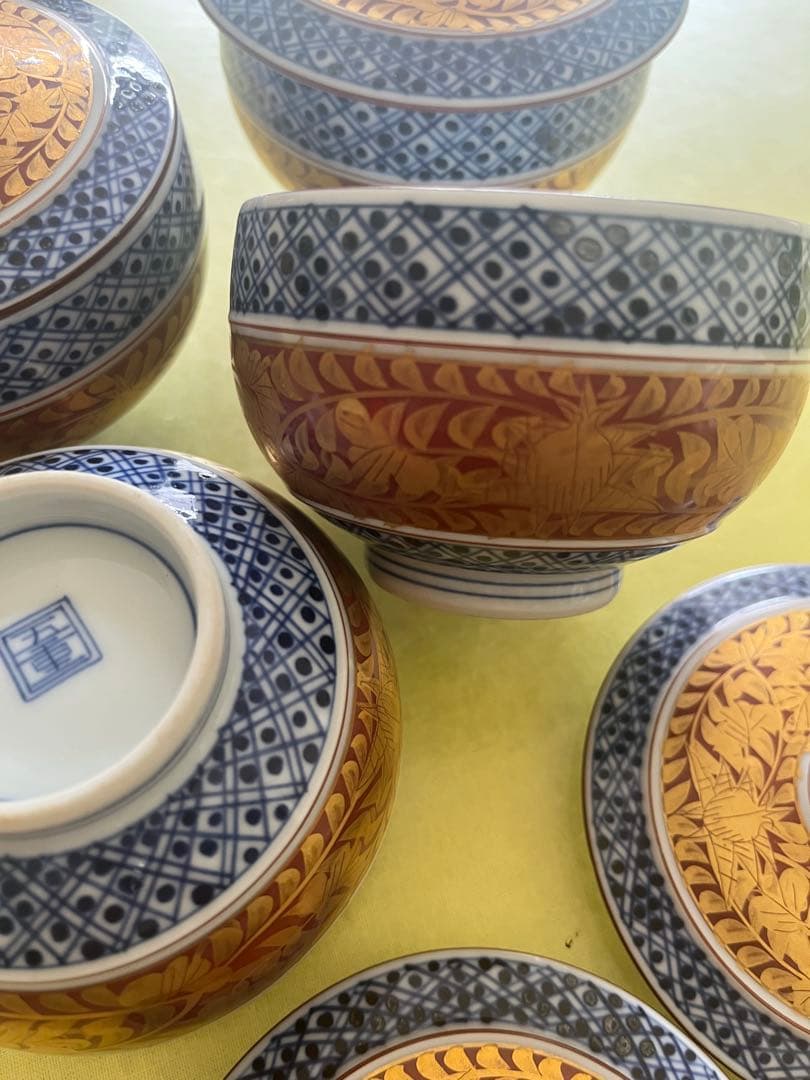 haru　清水焼　五座五重　蓋付き湯呑み　四客