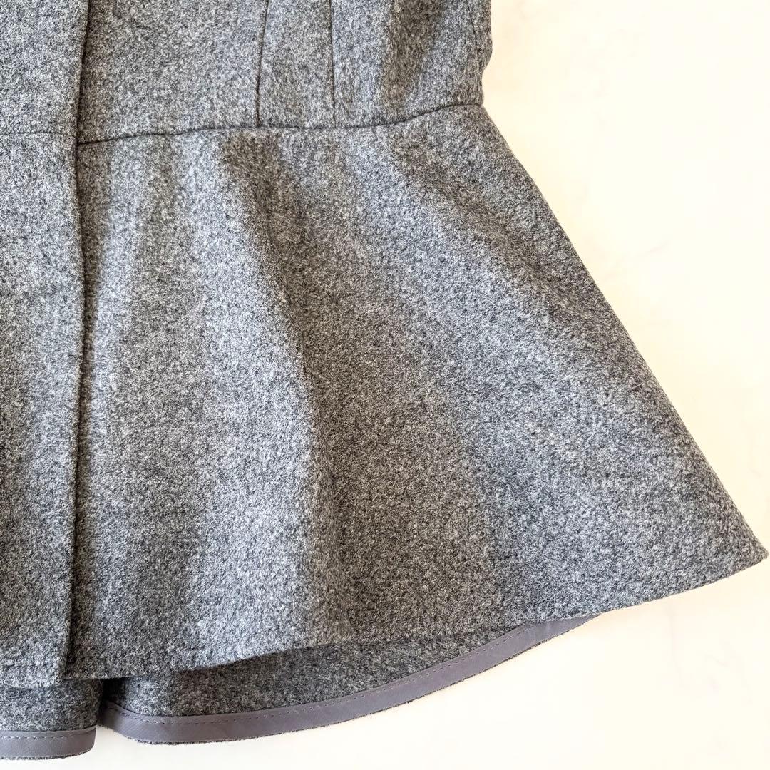 ボーダーズアットバルコニー ノーカラー ウール ジャケット ペプラム ✨希少✨